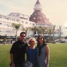 With mom at Hotel Del Mar in San Diego