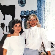 With cousin Willy at mom's house in Westchester - she made blue and white curtains for every one of her homes