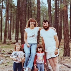 Nicole, Patti, Natalie, and Phil camping on Mogollon Rim, approx. 1981