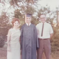 Phil's High School Graduation, Westwood High School, Mesa, AZ, with his parents (Dee and Frank), 1966. Phil was the first 4-year graduating class at Westwood High School.