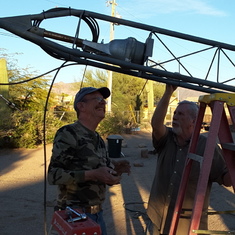 Phil and Dennis Putting up his Antenna 