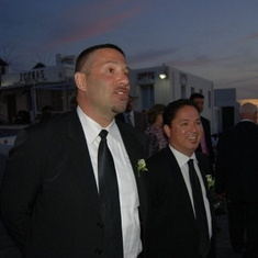Phil and Paul At Mark's wedding in mykonos
