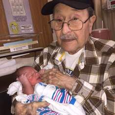 His first Grand father picture with his grandson Matthew William ❤️
