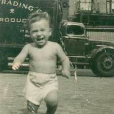 Phil at a year old with my Dad's truck