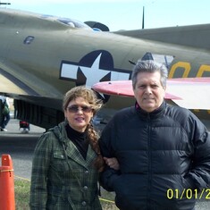 We were standing in front of the plane our Dad flew in as a gunner in WW2