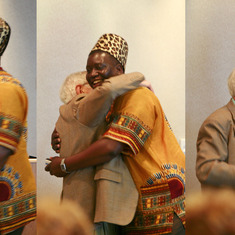 Farewell hug from Zimbabwe Fellow in 2008