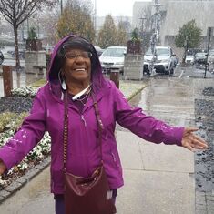 Mom, Rev. Carrie Frances Linzie enjoying Atlanta snow?