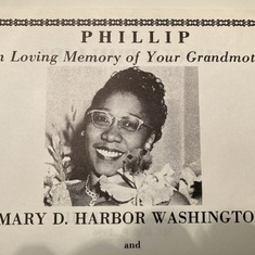 Grandmother Mary Delia Harbor Washington