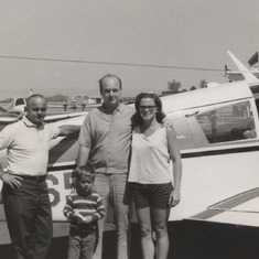 Dad's plane, with his brother Rolland and niece/nephew Cheryl and David