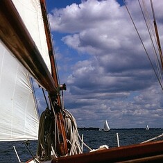1970's - a summer day sailing Jackstraw on the Long Island sound