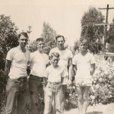 1948? - Phil, John, Cliff (in back), Bill, Richard (in front)