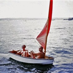 1968 - Mom and Dad in Jackstraw's dingy