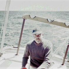 1966 - at the helm of Stormsvala, a friend's boat