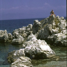 1969 - Corfu - Phil on the Rock