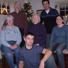 Our last Christmas in Joliet, 2006 - back: Michael and Jeremy, middle: Joanne, Phyllis and Amaria, front: Greg