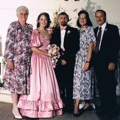 at Joanne & Michael's wedding, June 1991, with Leslie & Will