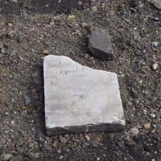 Unidentified fragment of a headstone in Prairie Star Pioneer Cemetery. Photo Taken Oct. 2016