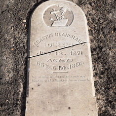 Erastus Blanchard headstone. Photo taken Oct 2016
