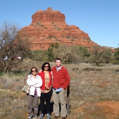 Mom, Harita, & Scott at Bell Rock in Sedona, AZ