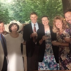 Ann and Preston(middle) attending Calvin & Christine's (left) wedding (Jun 94), Ed Patty Watford rt