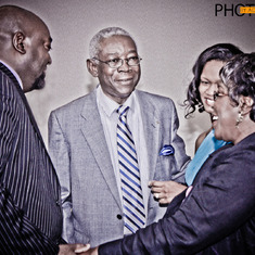 The Old Fox holding court. Dad, Mom, Yetunde & Ade having a laugh.