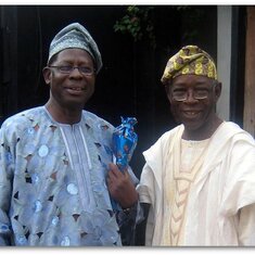The Brothers - My father, Mr. Adekunle Olumide, and Uncle Bayo. This photograph was taken on my father's 70th birthday in May of 2009.