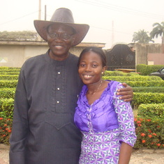 Daddy and Bunmi at his residence in Lagos after a Sunday worship 