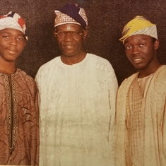 Daddy with his sons Deoye & Dokun~ Christmas- early 2000s