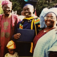 Daddy, Mummy & Little Paul Fifo with Dokun at his graduation from Lincoln University, PA, USA ~May 2003