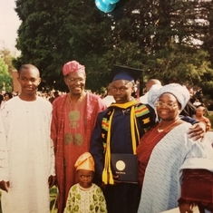 Deoye, Dad, Mum & Paul with Dokun at his graduation in May 2003 from Lincoln University, PA, USA