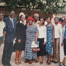 L:R Uncle Latee Agbaje, Ope Olayinka, Daddy, me, Mummy, Baba Ade Ojo, Soton Bestman, Omawumi Atsenuwa, Aunty Lara Fifo, Gladis, & Uncle Seyi Orija at my high school grad. Lagos~ July 2005