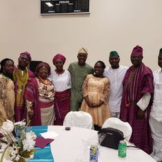 Prof,  wife and Fifo's at Adeoye's wedding in the USA