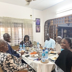Grandpa, Grandma, Bimpe, TT, KK and Rere having lunch in Bodija, Ibadan