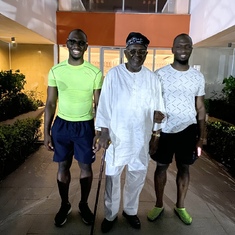 Grandpa with KK and TT at their Ikoyi residence in Lagos in 2019
