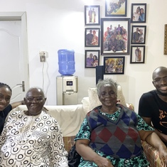 Grandpa and Grandma with Rere and TT in Lagos, 2021