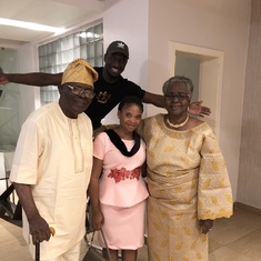 Grandpa with grandma, Imabong and KK in Lagos,  July 2019