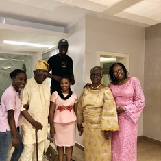 Grandpa with grandma, Aunty Sade, Imabong, KK and Rere in Lagos,  July 2019