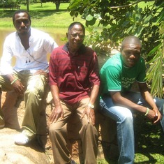 With his sons in Swaziland