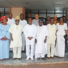 Prof. Ojo with Bishop Oyedepo and colleagues
