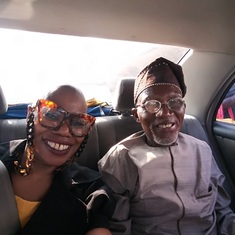 My Daddy picking me up from the airport on the arrival of my 2019 visit to Nigeria.