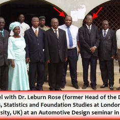 Prof Emmanuel with Dr. Leburn Rose at an Automotive Design seminar in Abuja.