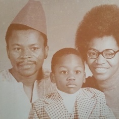 Family man: Martin E. Amin with wife Stella and 1st son Franklin