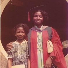 Folake & Mary.
Mary’s Masters Graduation.
University of Ife, Now OAU.
Ile-Ife, Nigeria.