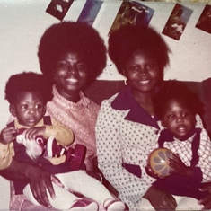 Mary, Folake, Lara Taiwo and her mother. Birmingham. Early 70s. 