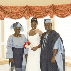 Parents of the bride, and the bride. Folake's wedding. Atlanta. 2006.