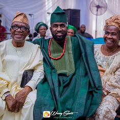 Deboye, Mary, and Temi, on his wedding day! 2019. Lagos.