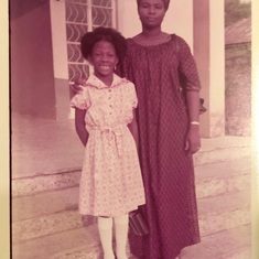 Folake & Mary. Ondo Rd, Ile-Ife. Early 80s.