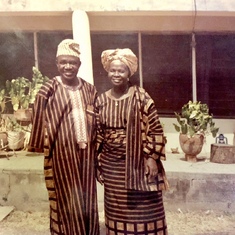 The 2 Professors. In front of the house in OAU quarters, Ile-Ife. 