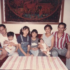 Chito, Robert (pre-K), Edna, Regina, Mommy Merle with Paige and Ador in Manila Residence.