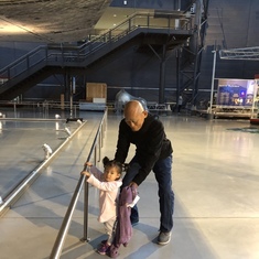 Daddy with granddaughter Paige M at the Air and Space Museum in Washington D.C., Fall 2018.